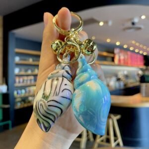 Trendy Electroplated Colorful Acrylic Conch Keychain  Pendant  ‎