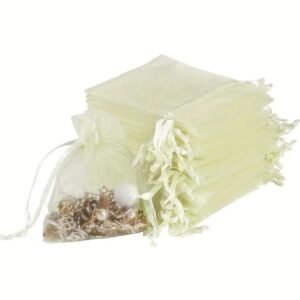 Plain Organza Bag (Cream) Size S - 12pcs