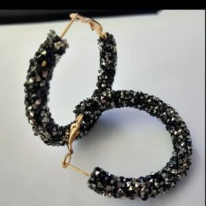 Black Chic shimmer big earrings