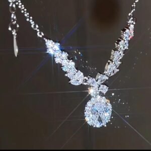 Bowtie sparkling 304 stainless steel necklace