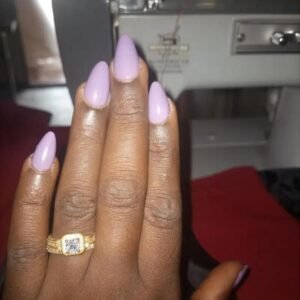 30pcs Short Almond Nails - Purple